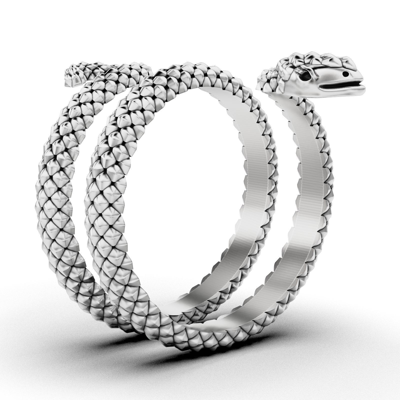 Serpent Coil Ring 3D print model_7