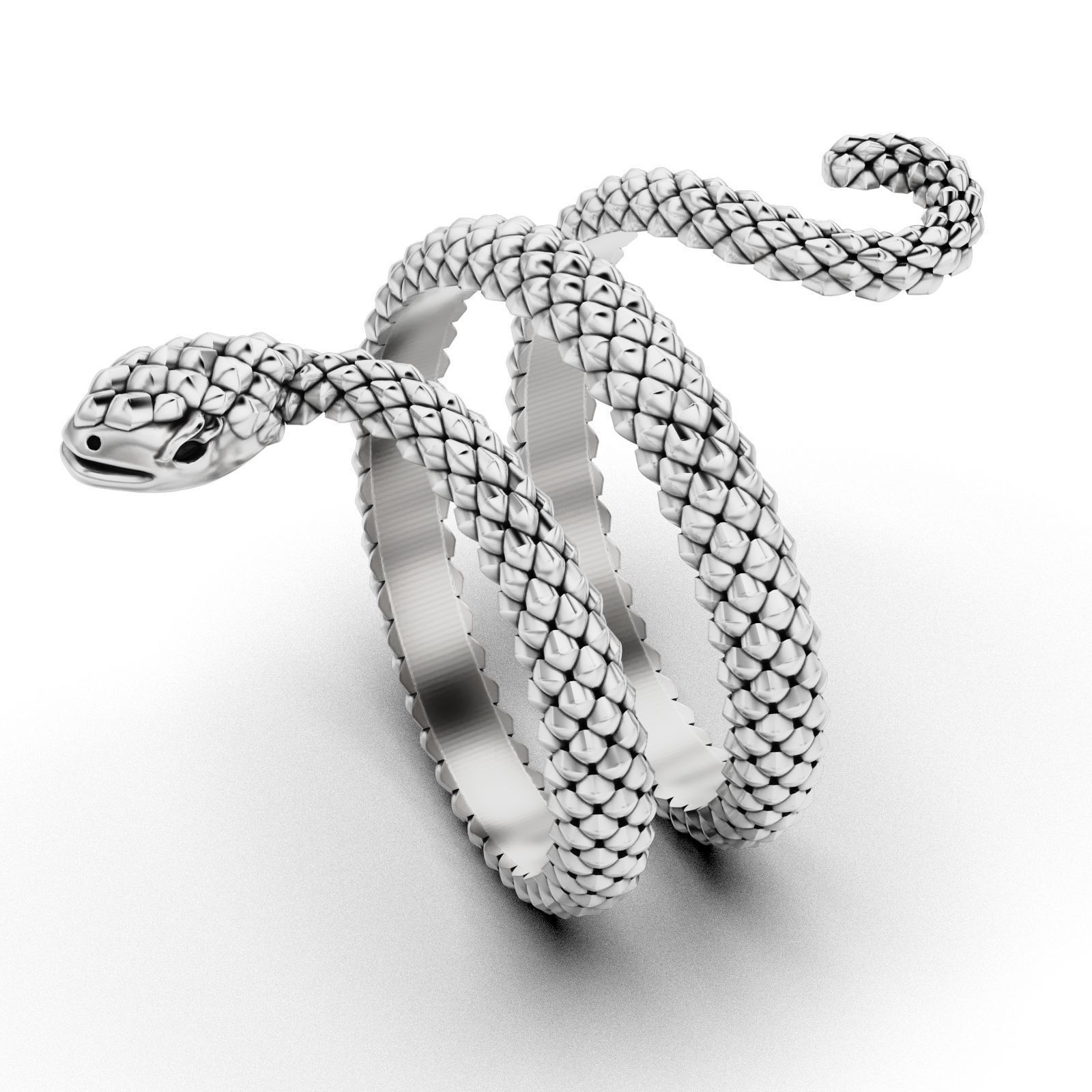 Serpent Coil Ring 3D print model_1
