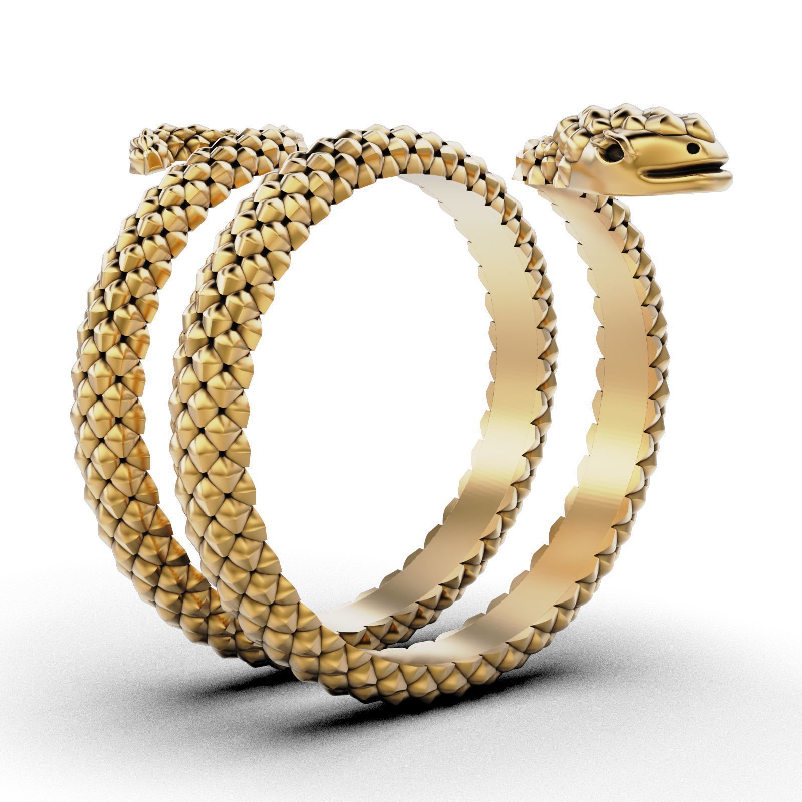 Serpent Coil Ring 3D print model_6
