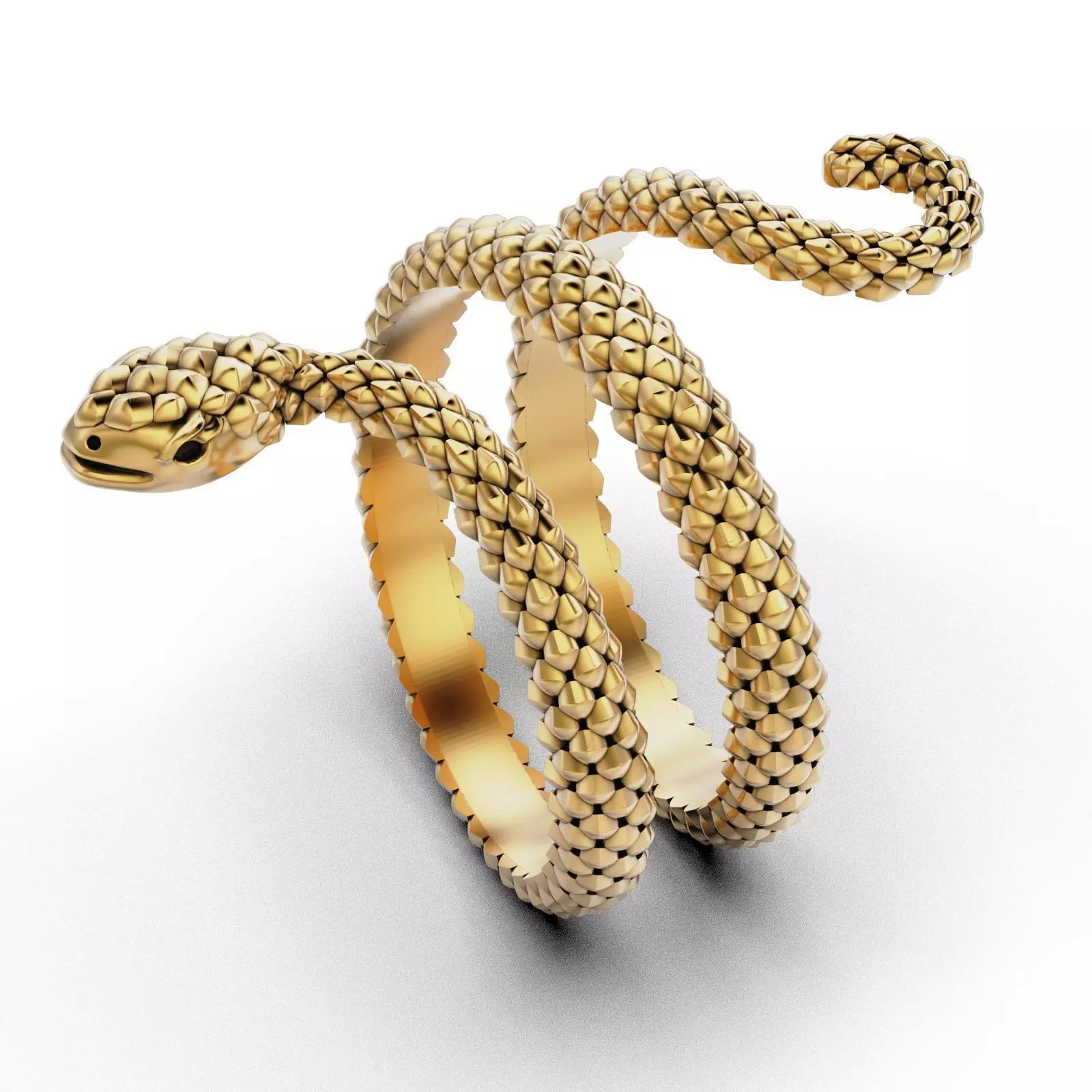 Serpent Coil Ring 3D print model_0