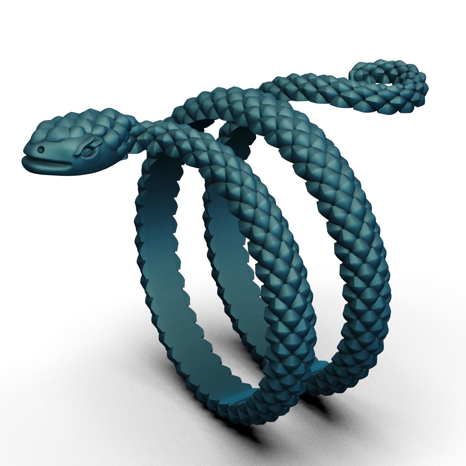 Serpent Coil Ring 3D print model_8