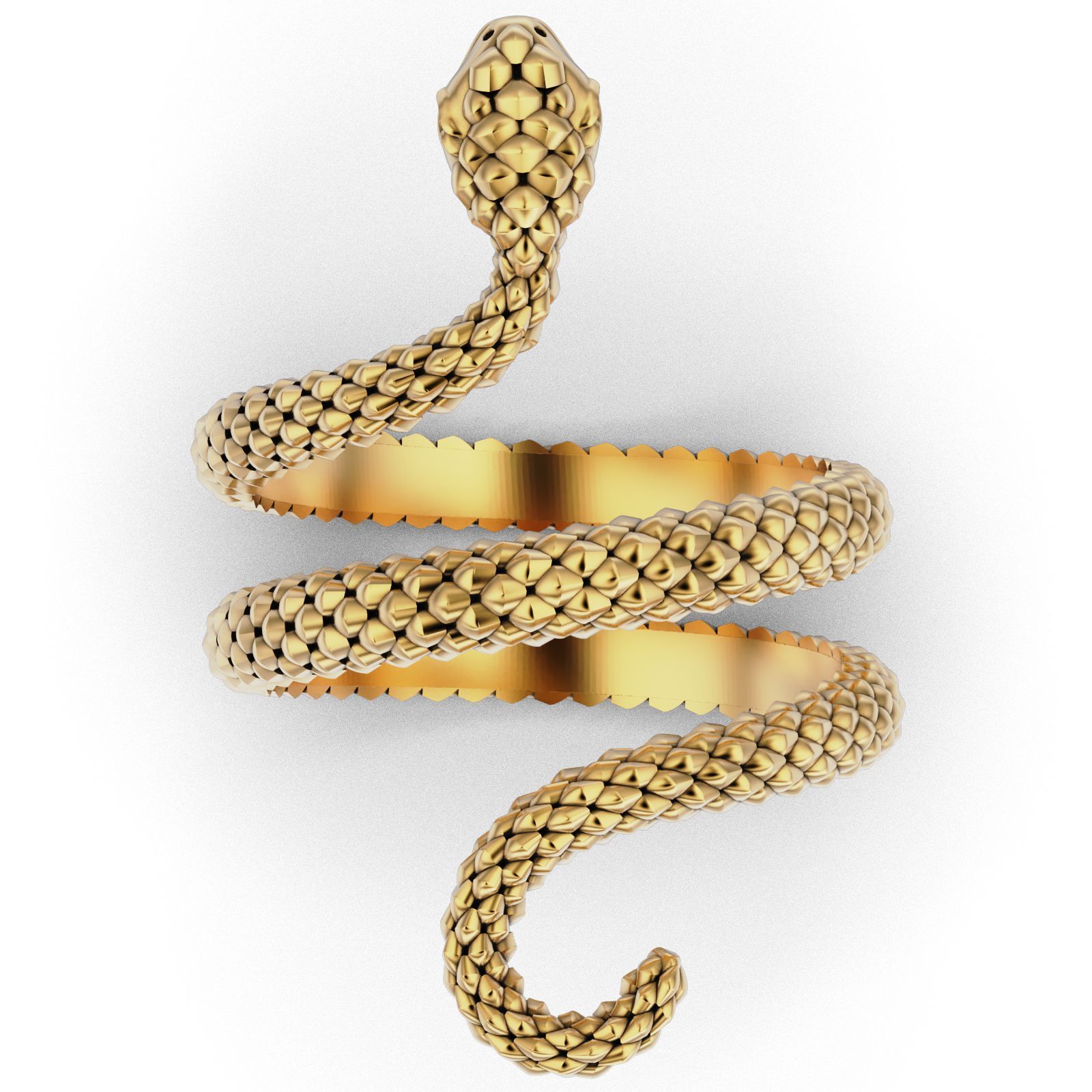 Serpent Coil Ring 3D print model_2