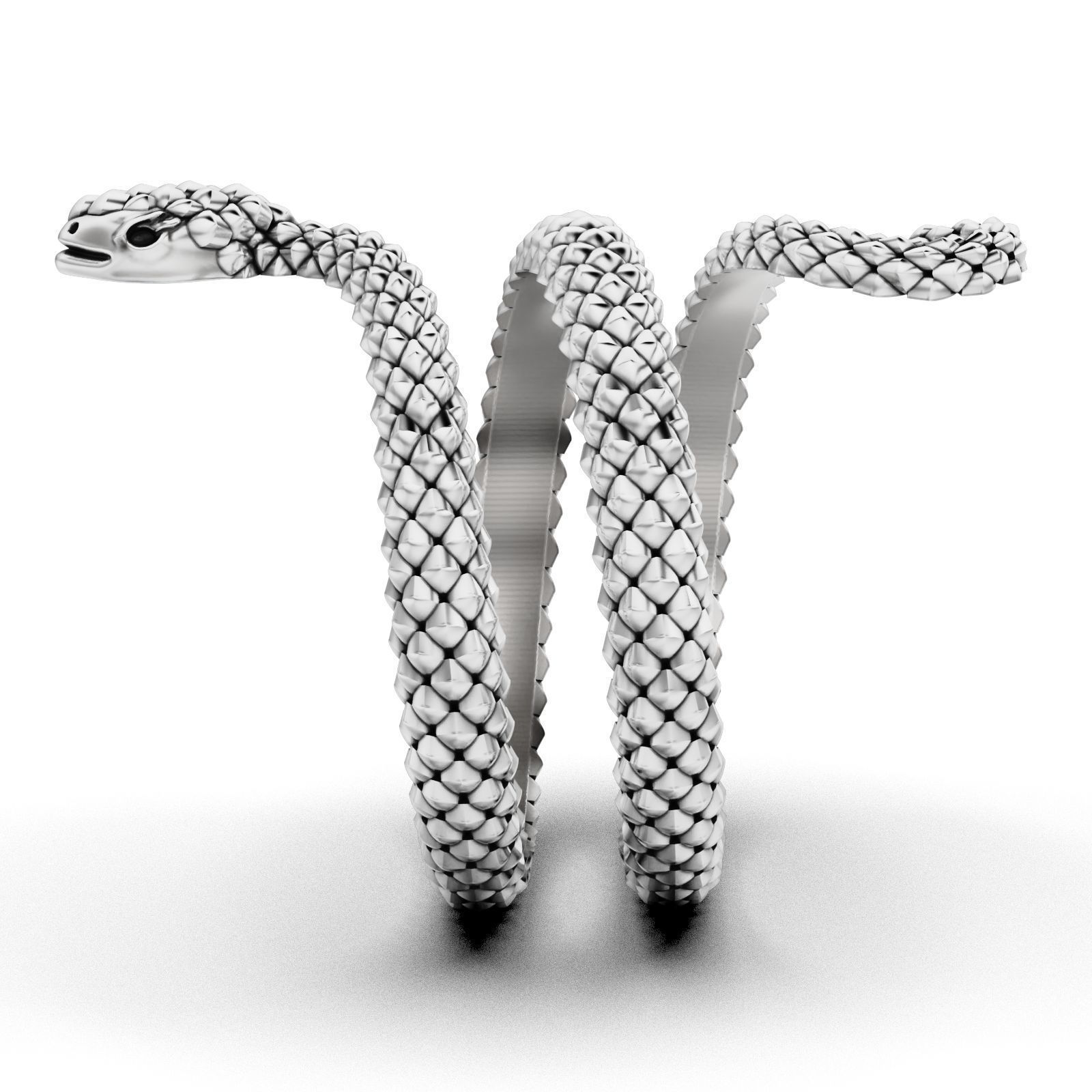 Serpent Coil Ring 3D print model_5