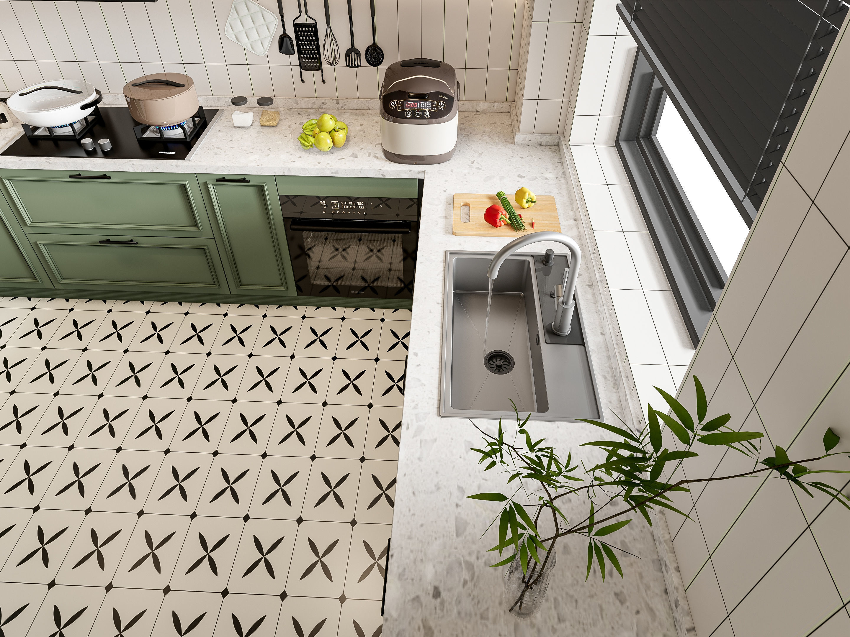 Kitchen Modern interior 77 3D model_5