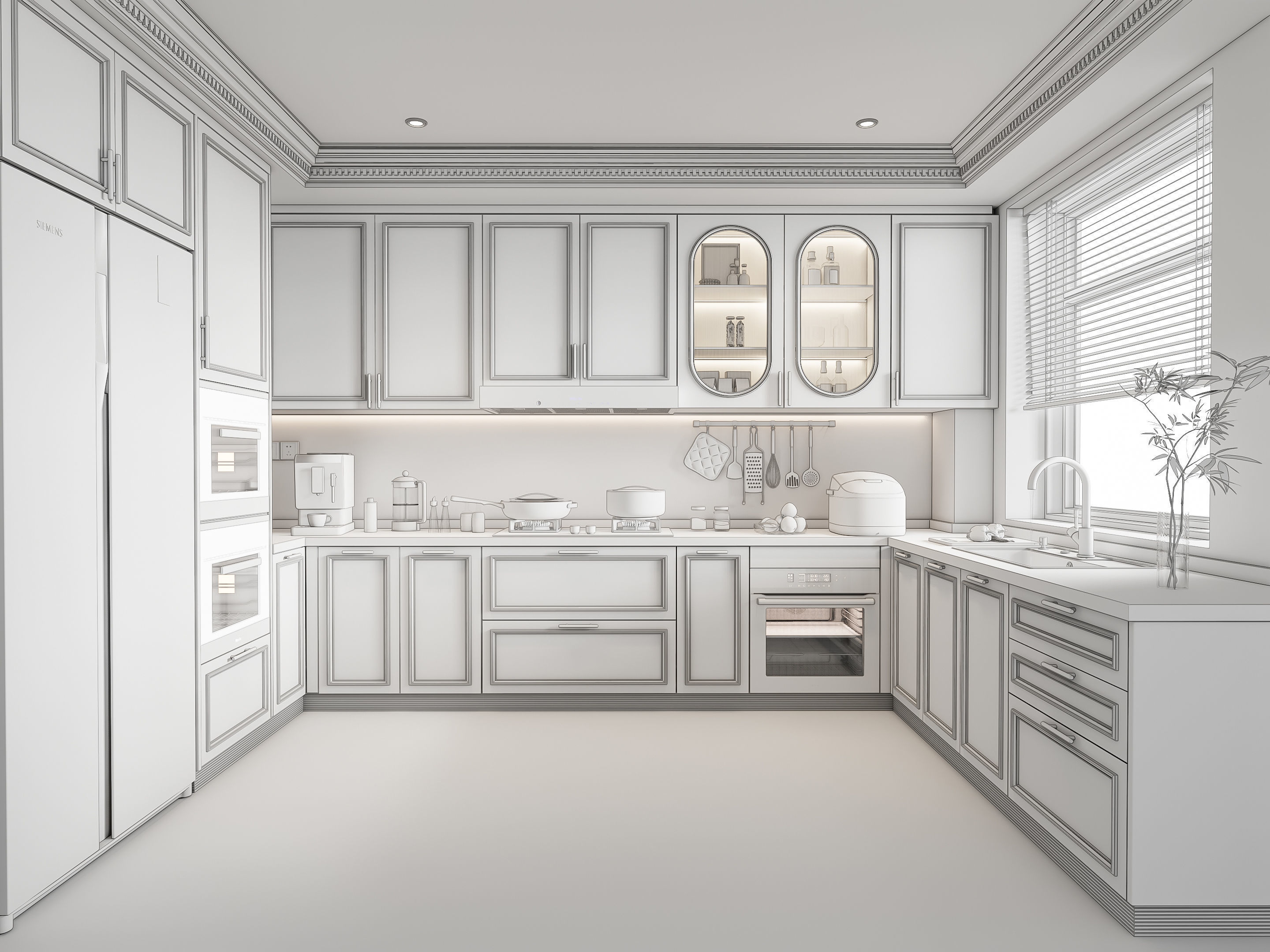 Kitchen Modern interior 77 3D model_19