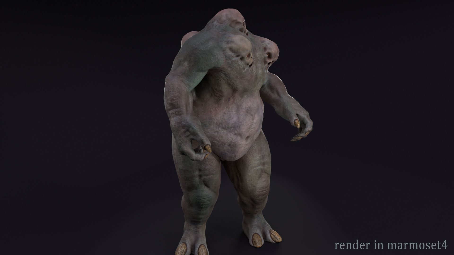 Skull mutant Low-poly 3D model_7