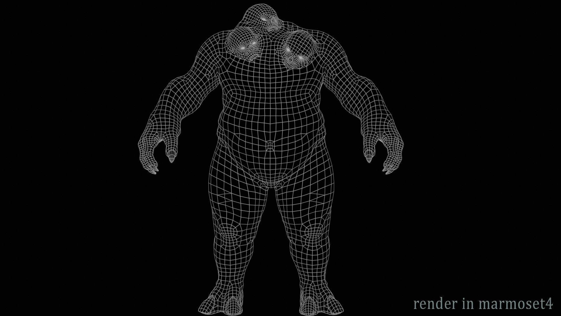 Skull mutant Low-poly 3D model_11