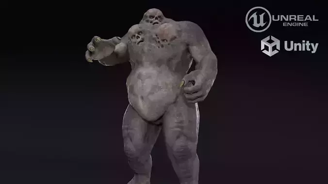 Skull mutant Low-poly 3D model