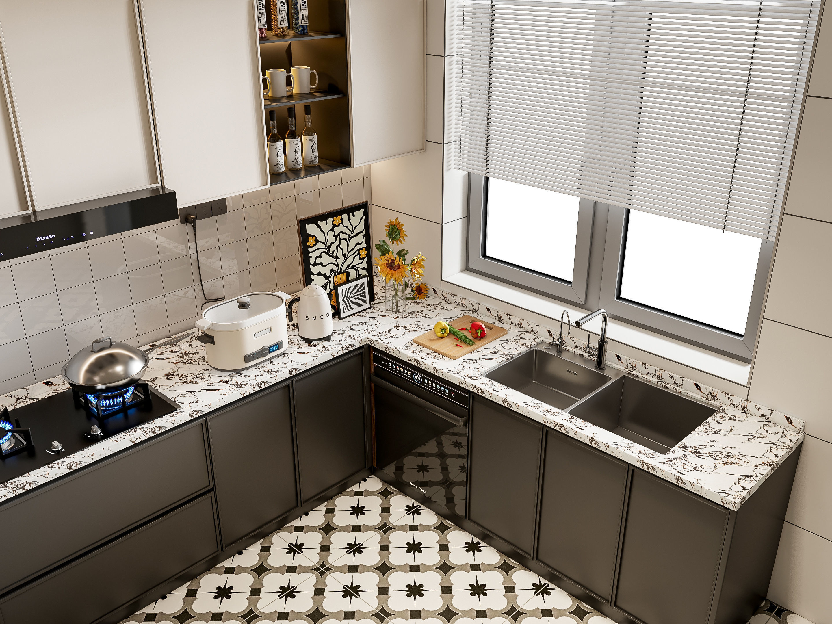 Kitchen Modern interior 78 3D model_4