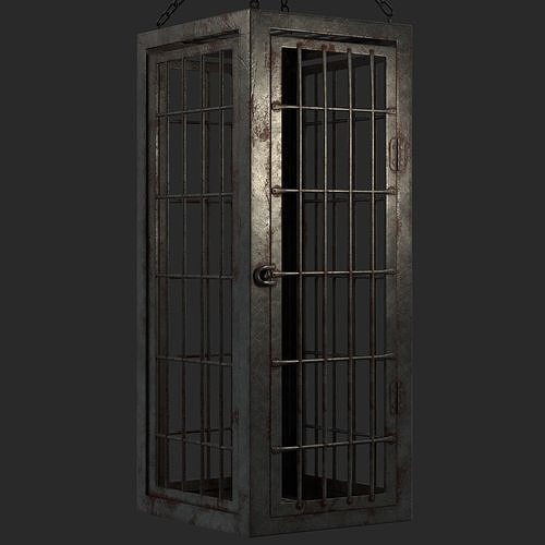Realistic Metal Cage with PBR Textures for 3D Projects 3D model