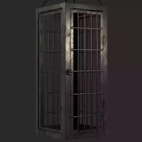 Realistic Metal Cage with PBR Textures for 3D Projects