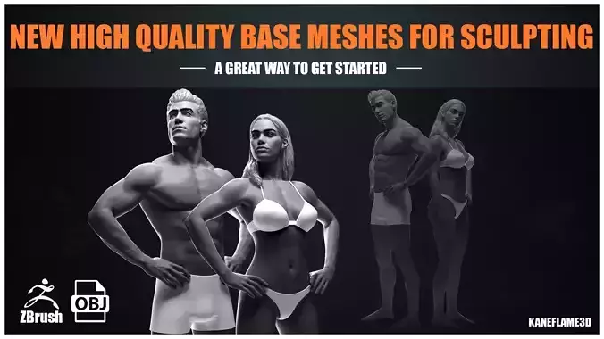 New High Quality Base Meshes For Sculpting 3D model