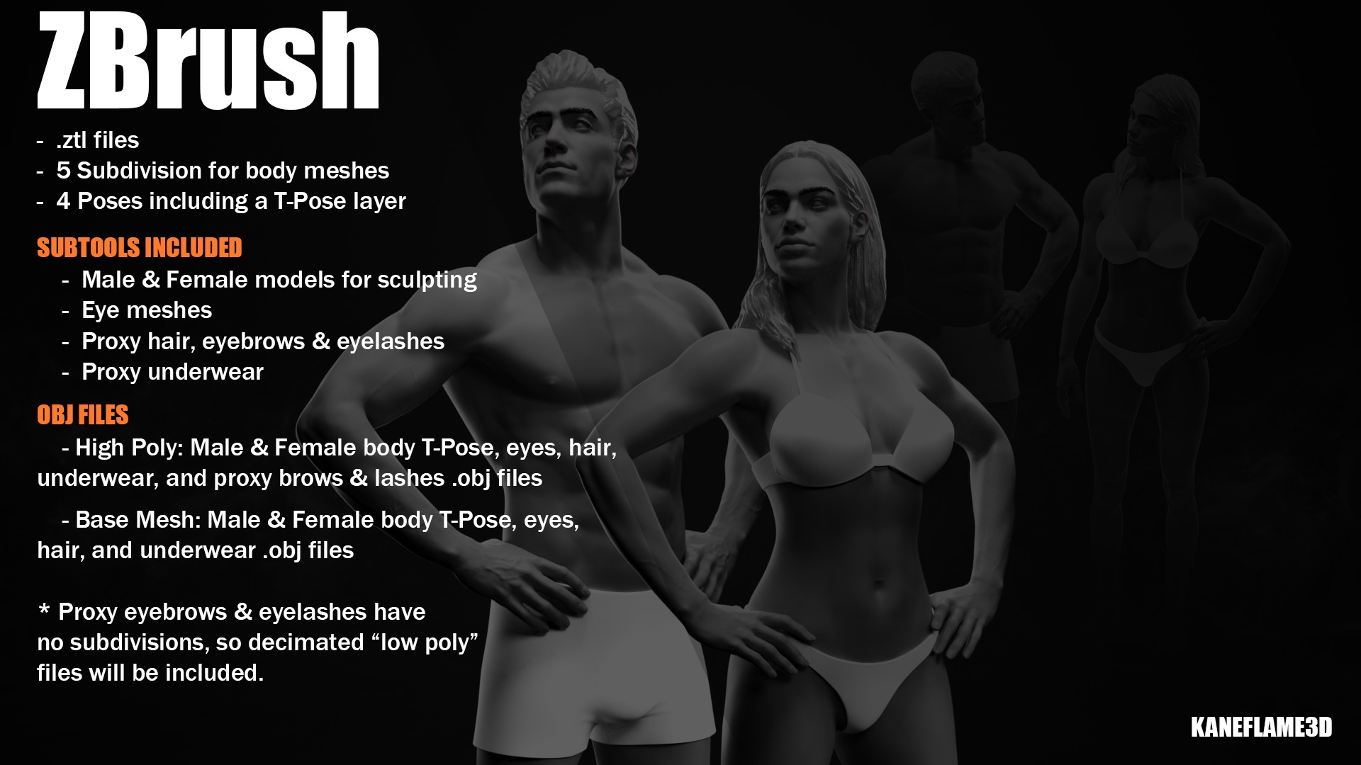New High Quality Base Meshes For Sculpting 3D model_1
