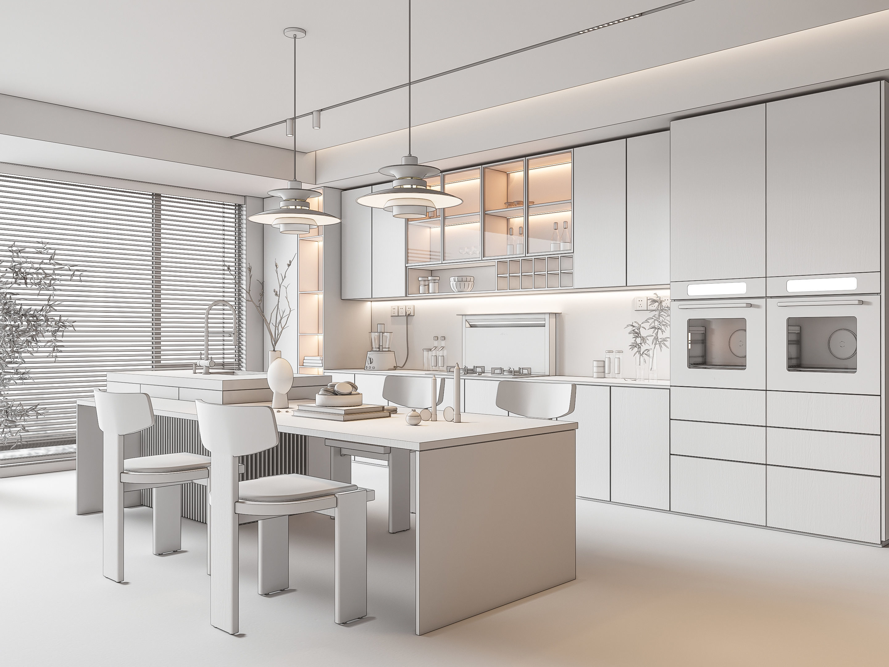 Kitchen Modern interior 79 3D model_19