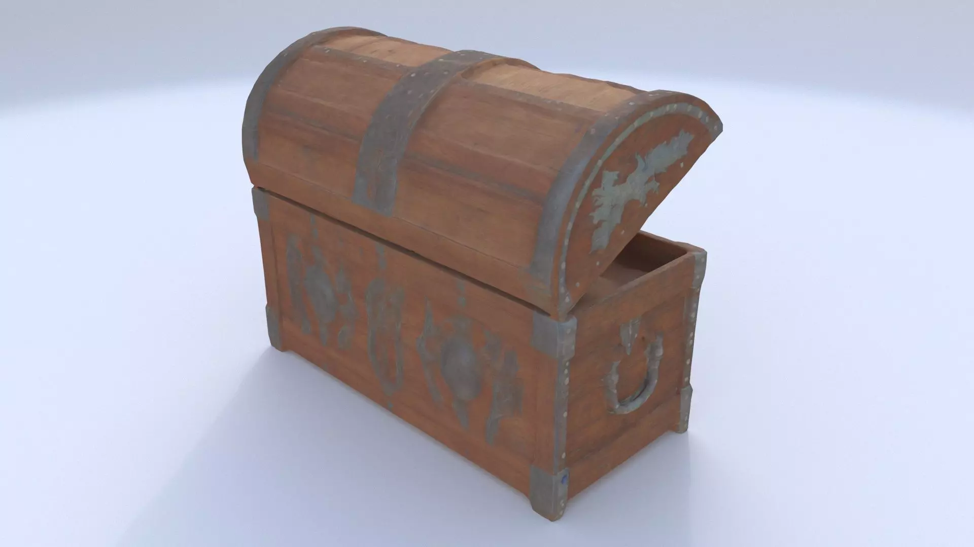 Wooden Chest 3D model_0