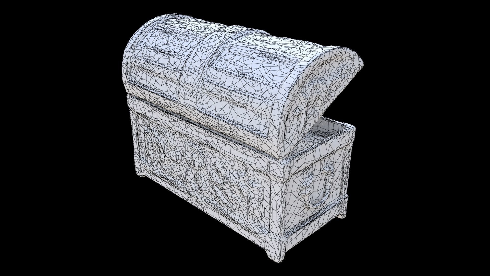 Wooden Chest 3D model_5