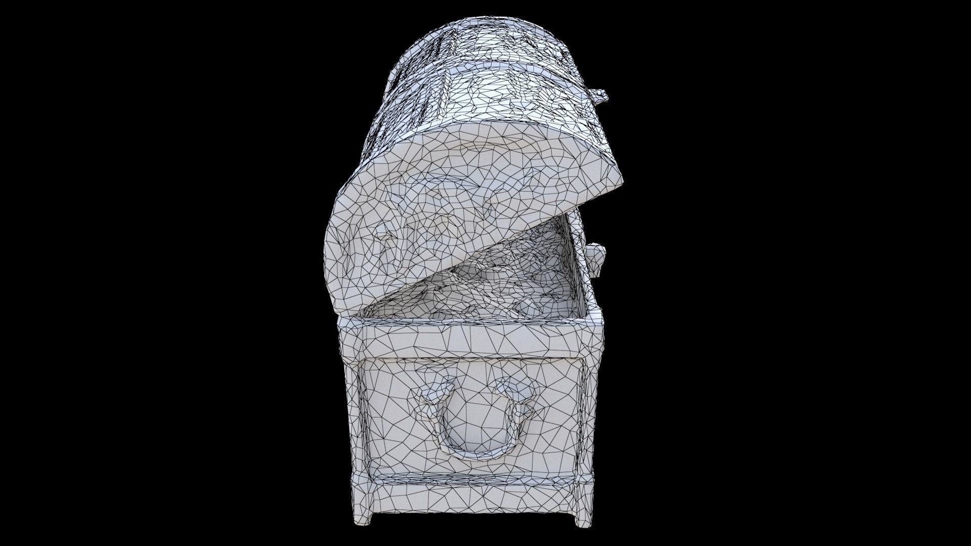 Wooden Chest 3D model_6