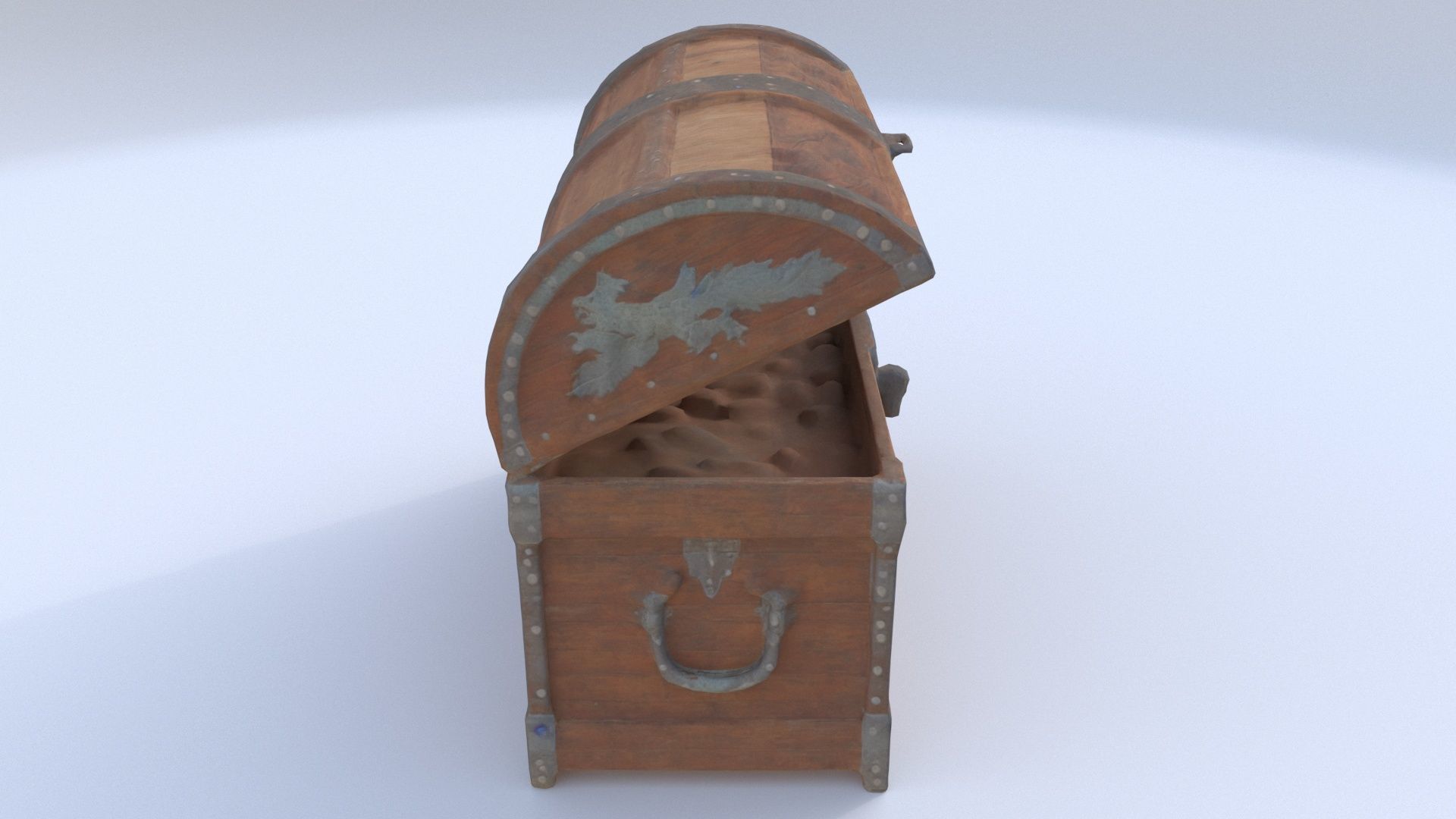 Wooden Chest 3D model_1