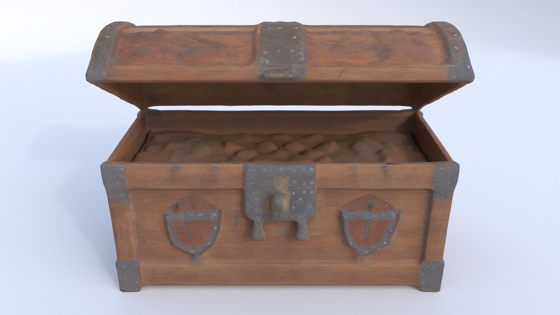 Wooden Chest 3D model_2