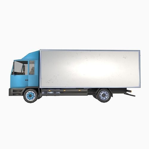 van truck Low-poly 3D model 5