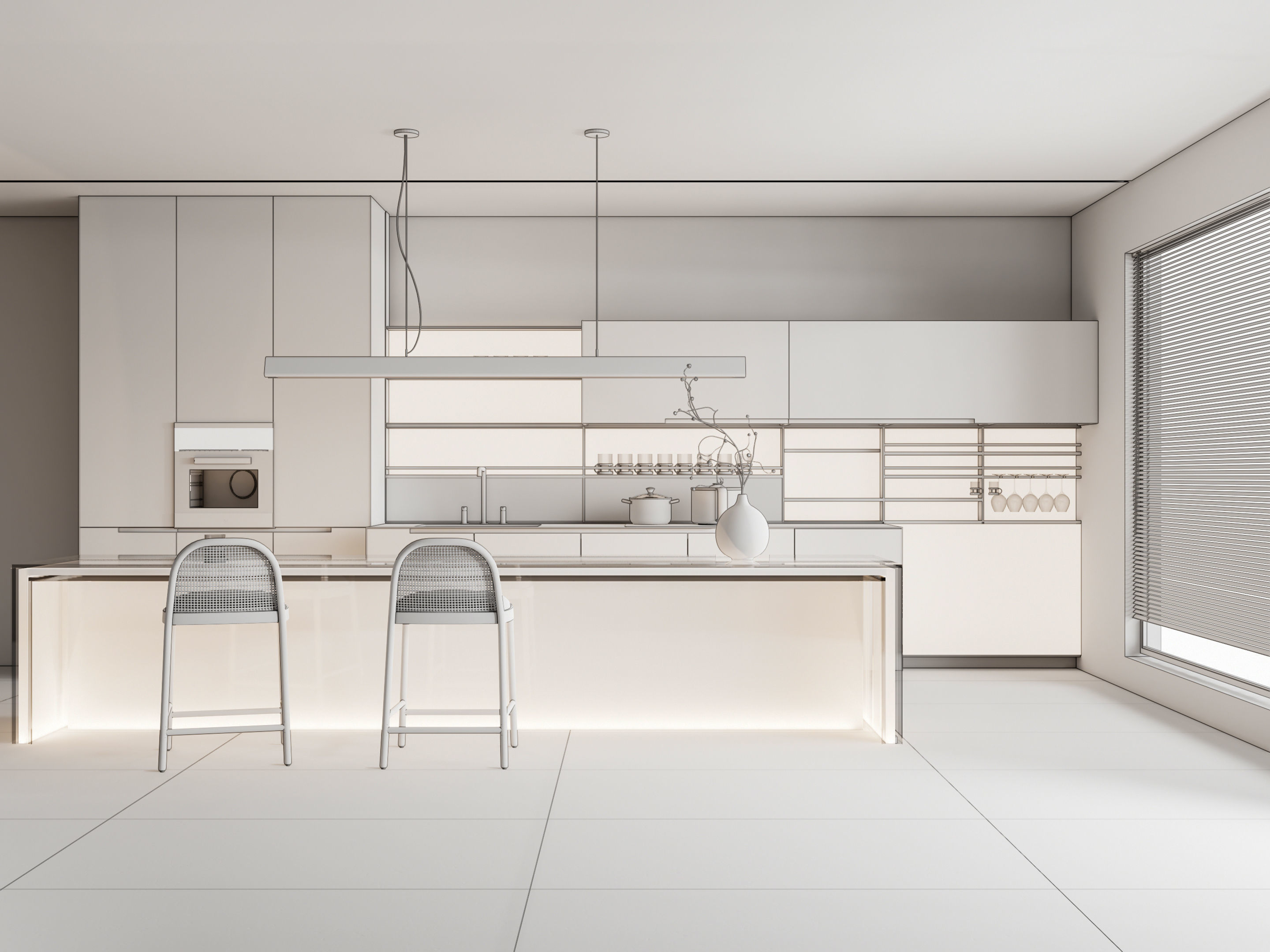 Kitchen Modern interior 80 3D model_20