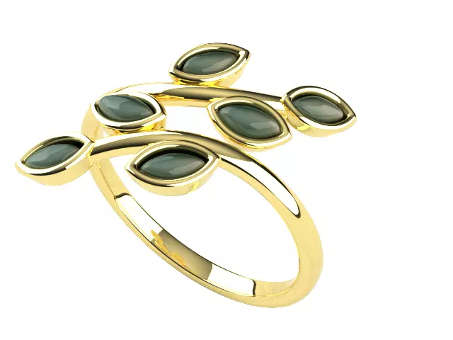 Ring Keepsake milk leaves 3D print model