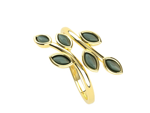 Ring Keepsake breast milk leaves 3D print model_2