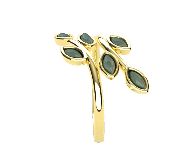 Ring Keepsake breast milk leaves 3D print model_3