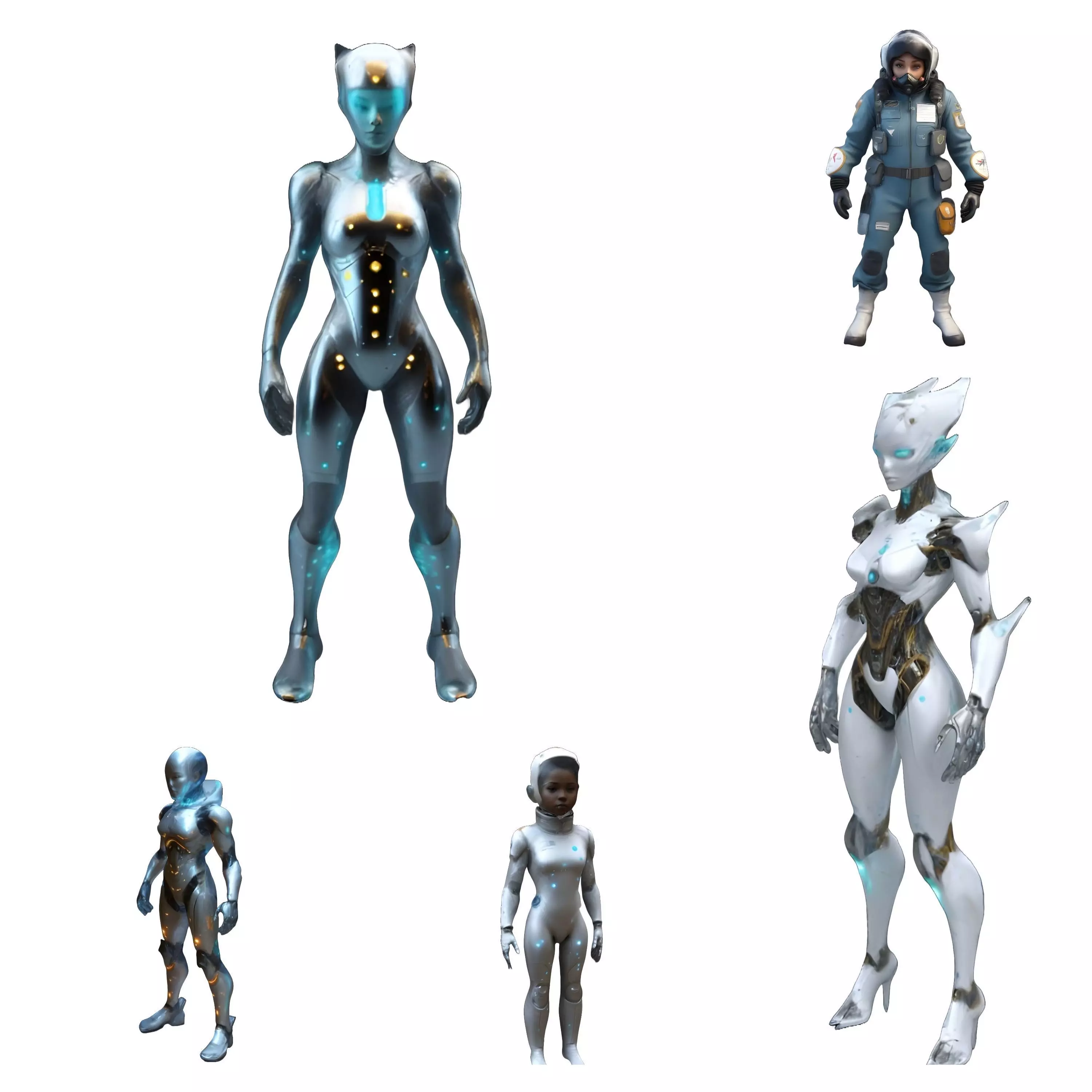 Sci-Fi Character Collection - Cyborg and Space Explorer Series 3D print model_0