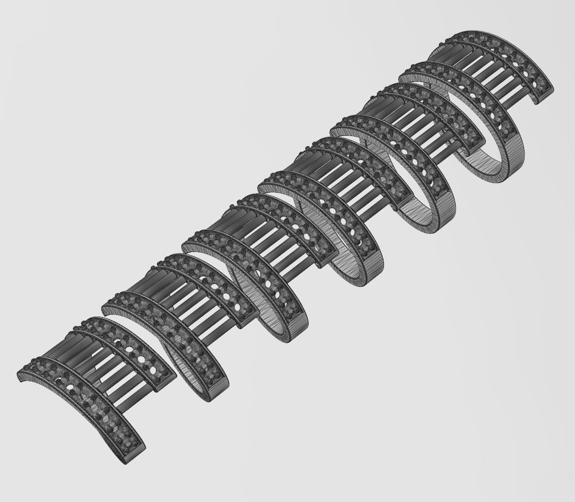 Pin wire mesh flat wire diamond bypass ring US sizes 7to12 3D print model_15