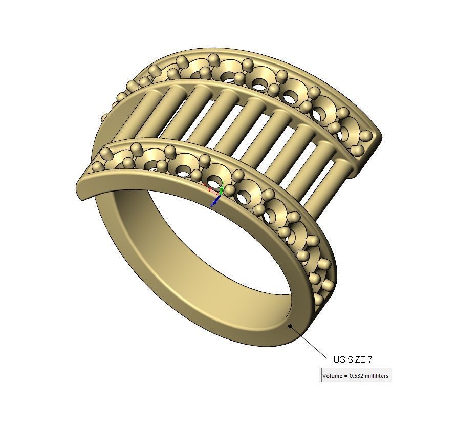 Pin wire mesh flat wire diamond bypass ring US sizes 7to12 3D print model_13
