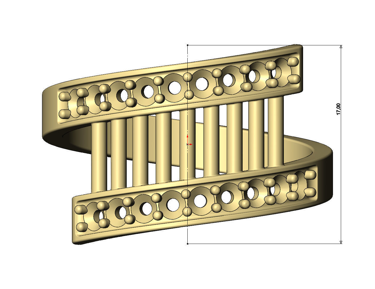 Pin wire mesh flat wire diamond bypass ring US sizes 7to12 3D print model_9