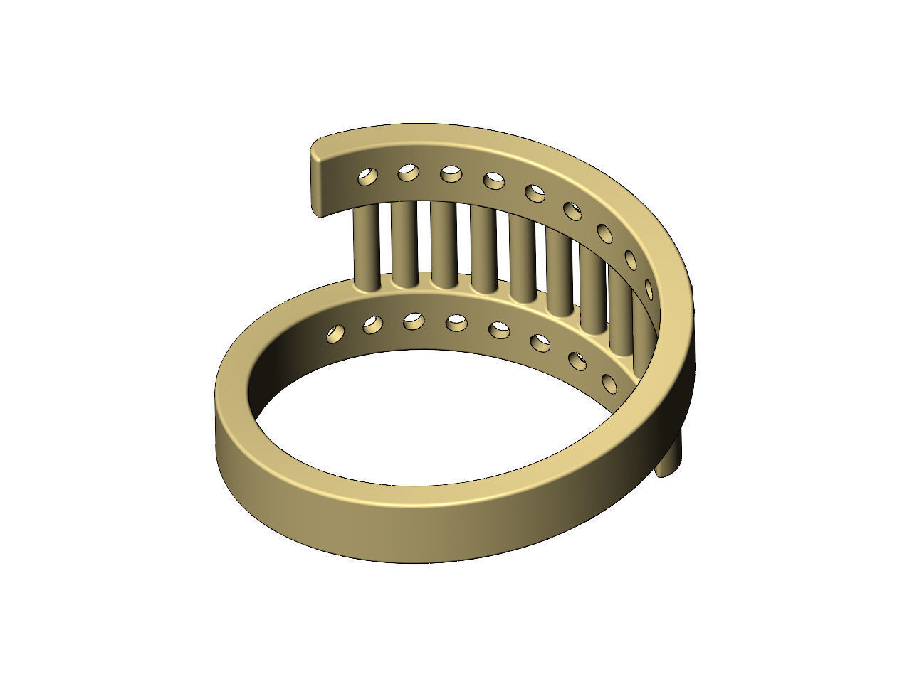 Pin wire mesh flat wire diamond bypass ring US sizes 7to12 3D print model_10