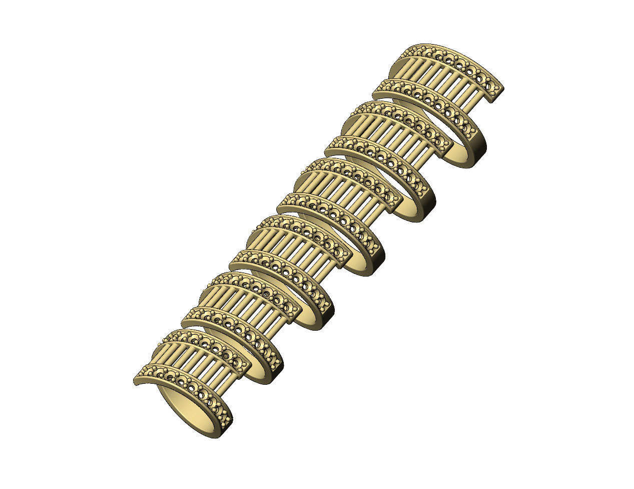 Pin wire mesh flat wire diamond bypass ring US sizes 7to12 3D print model_6