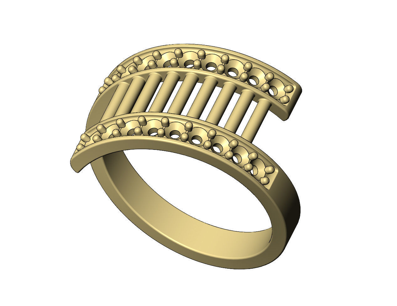 Pin wire mesh flat wire diamond bypass ring US sizes 7to12 3D print model_7