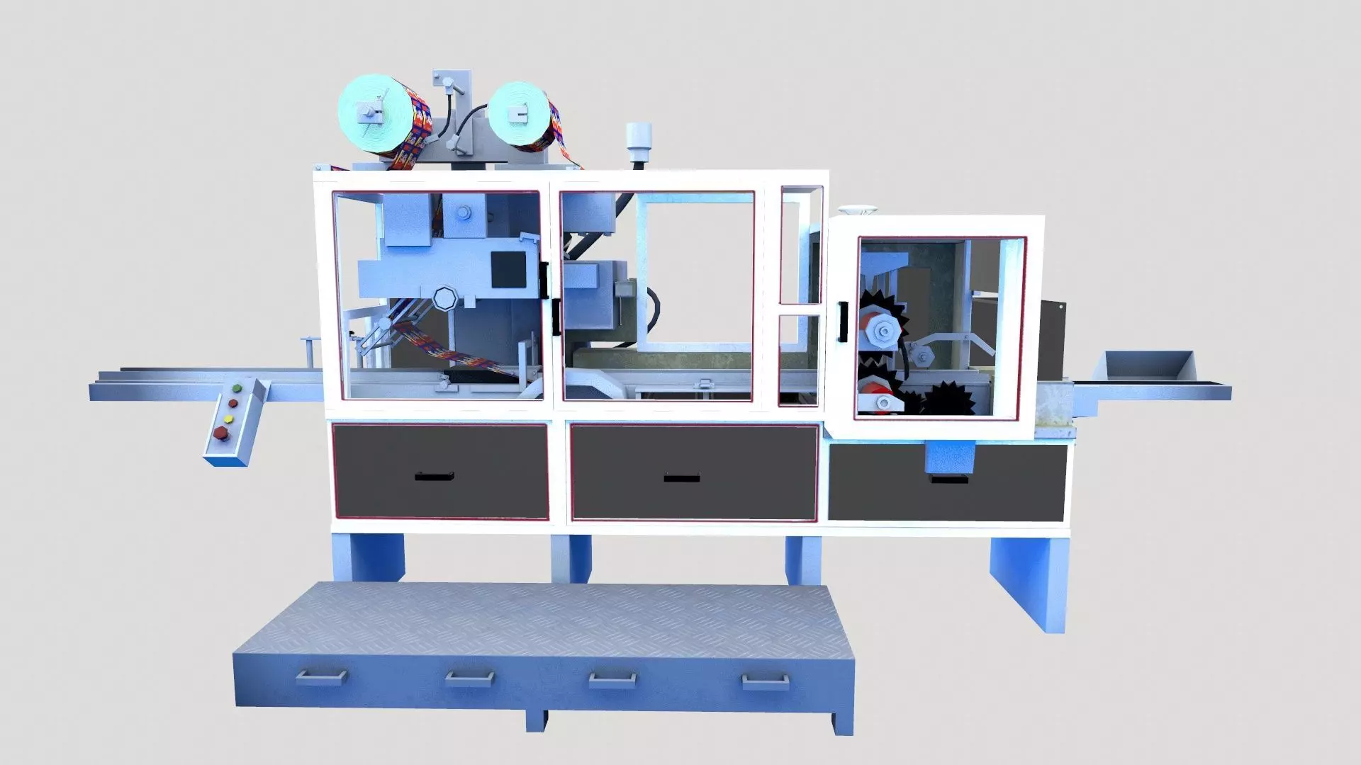 Soap Packing Machine Low-poly 3D model_0