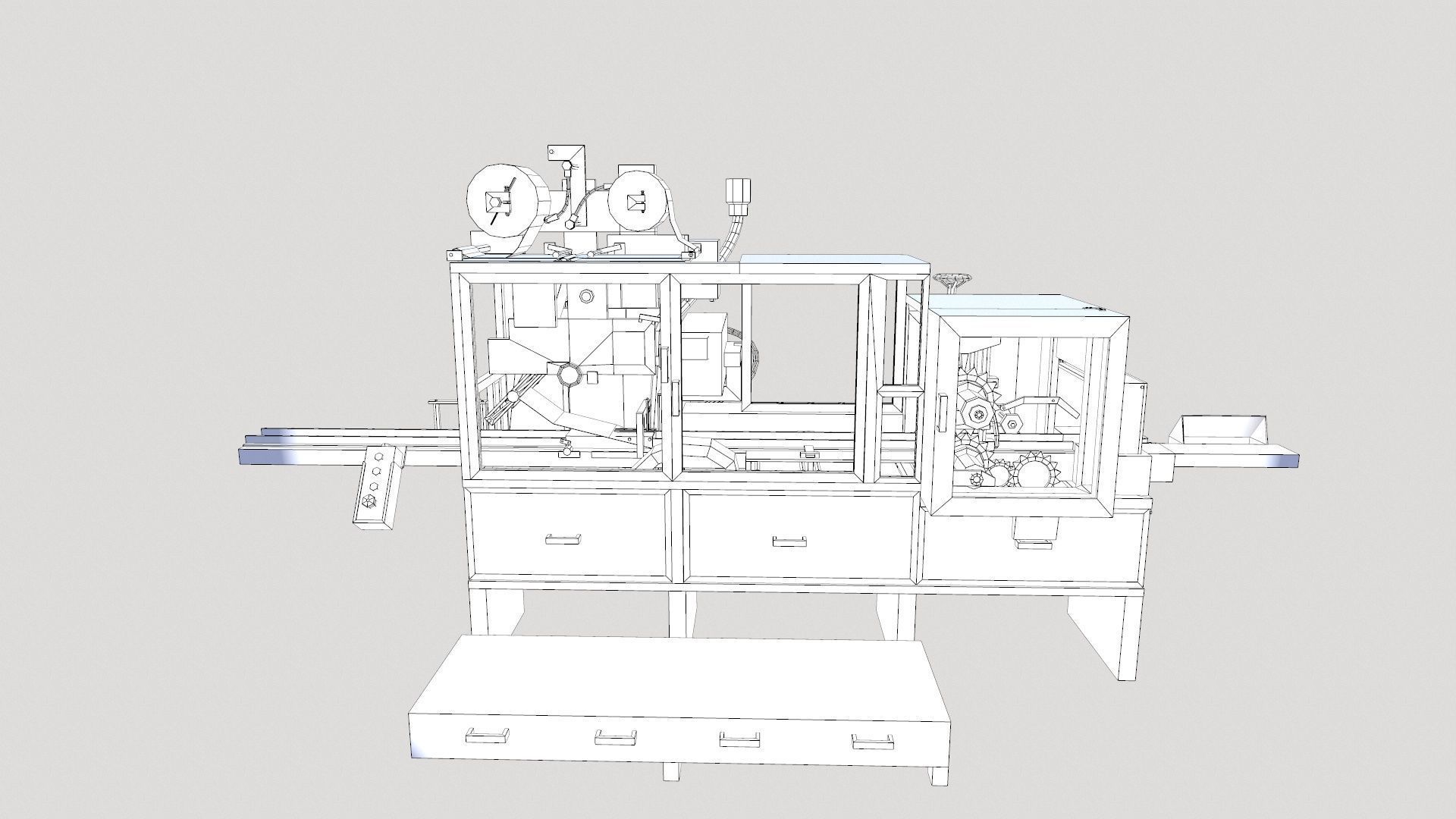Soap Packing Machine Low-poly 3D model_16
