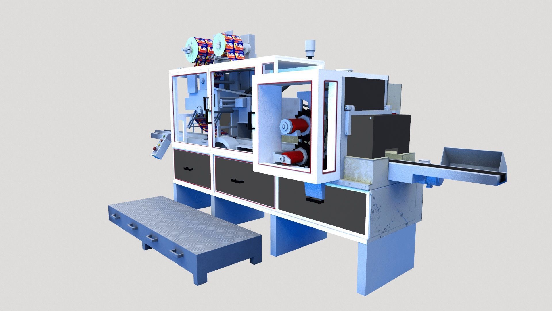 Soap Packing Machine Low-poly 3D model_2