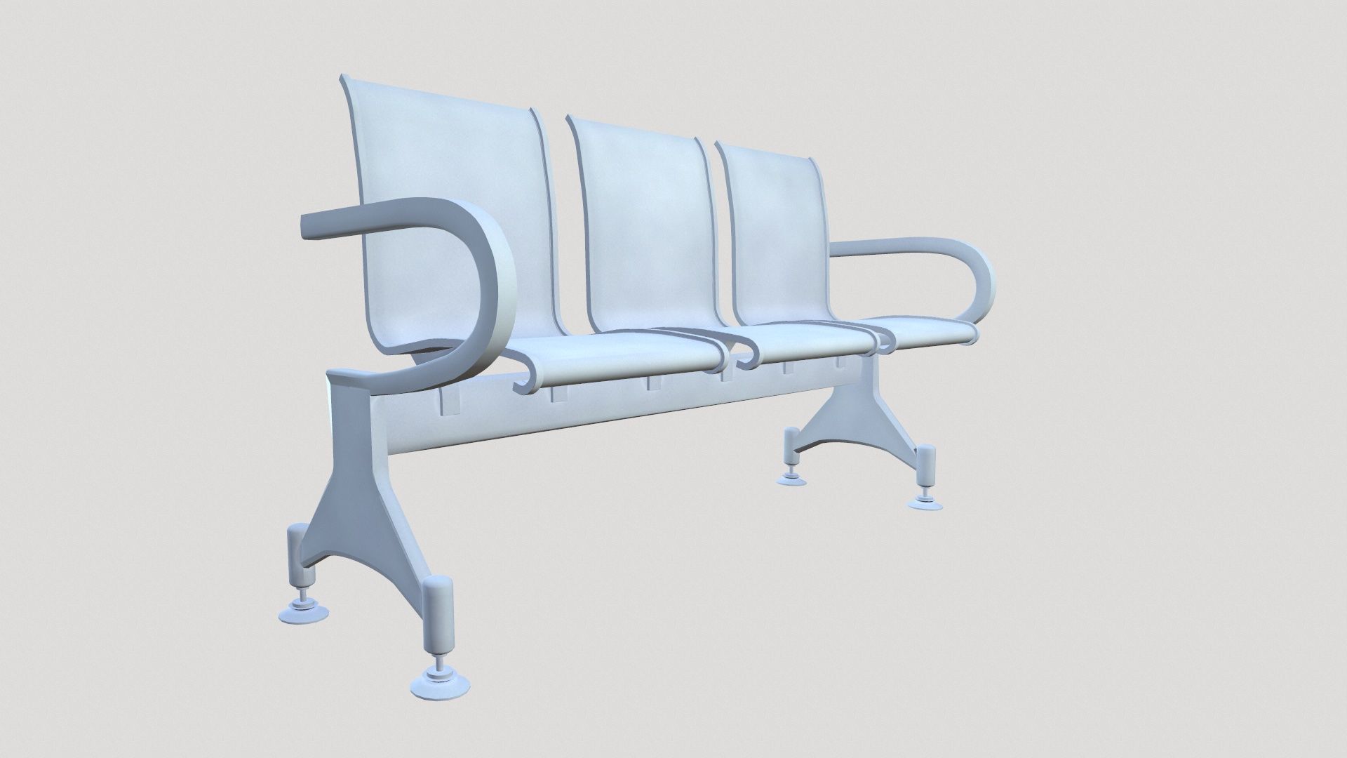 Waiting Chair Low-poly 3D model_4