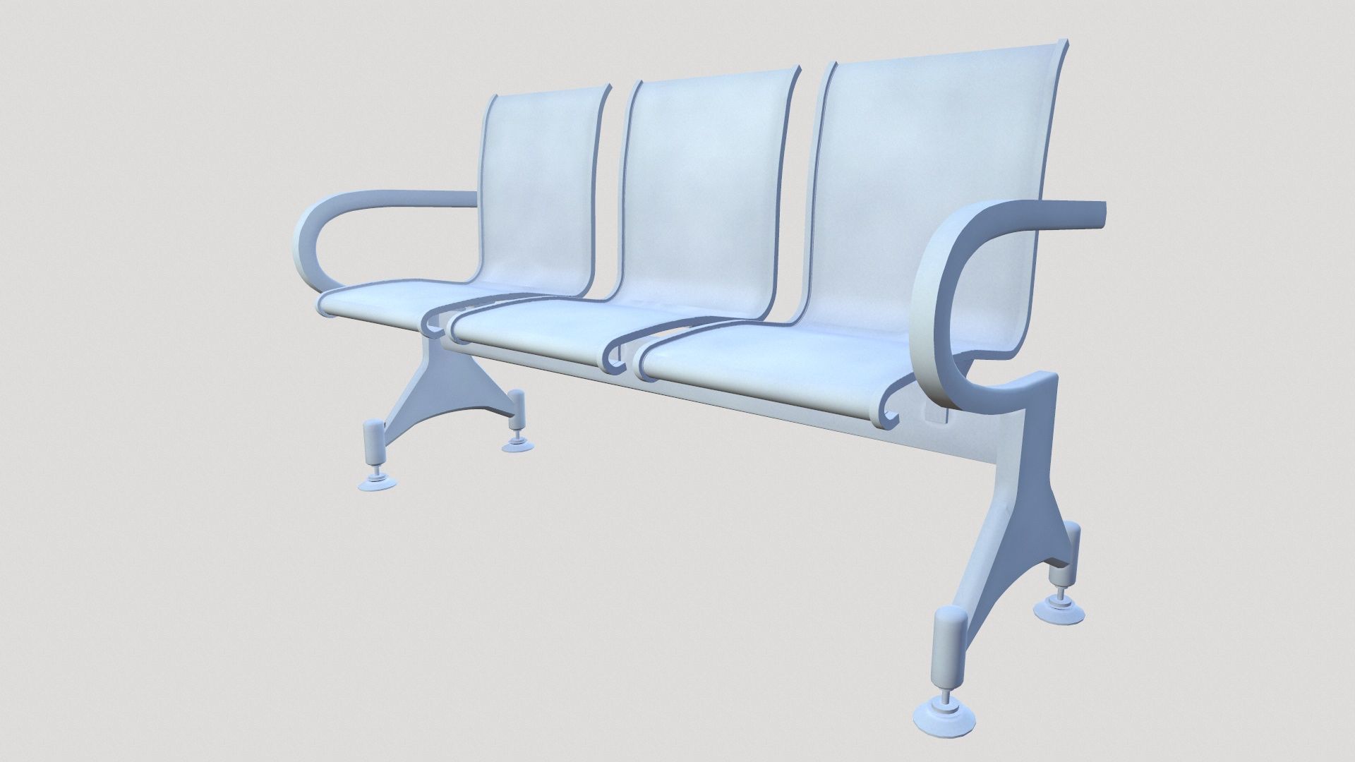 Waiting Chair Low-poly 3D model_3