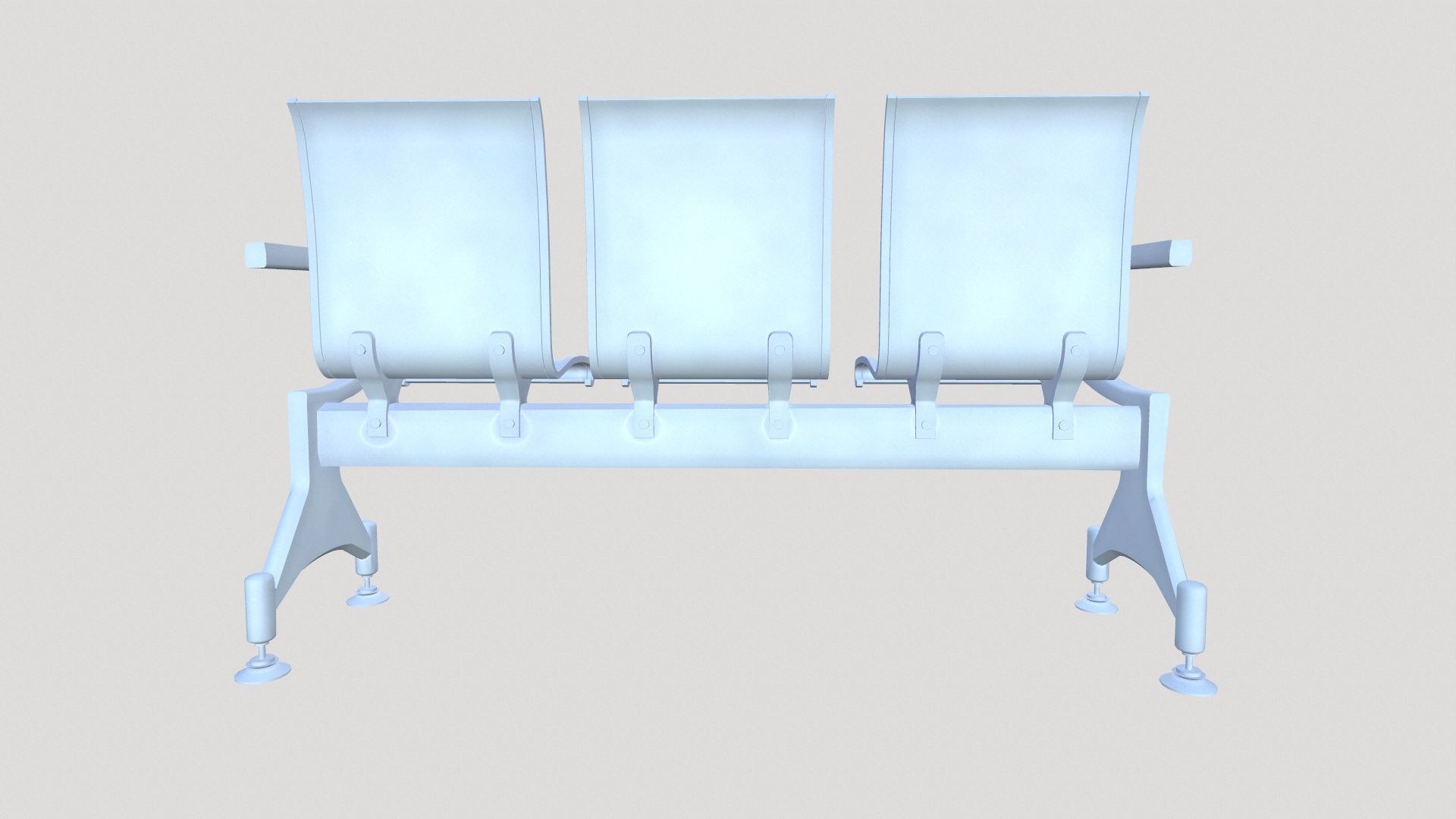 Waiting Chair Low-poly 3D model_5