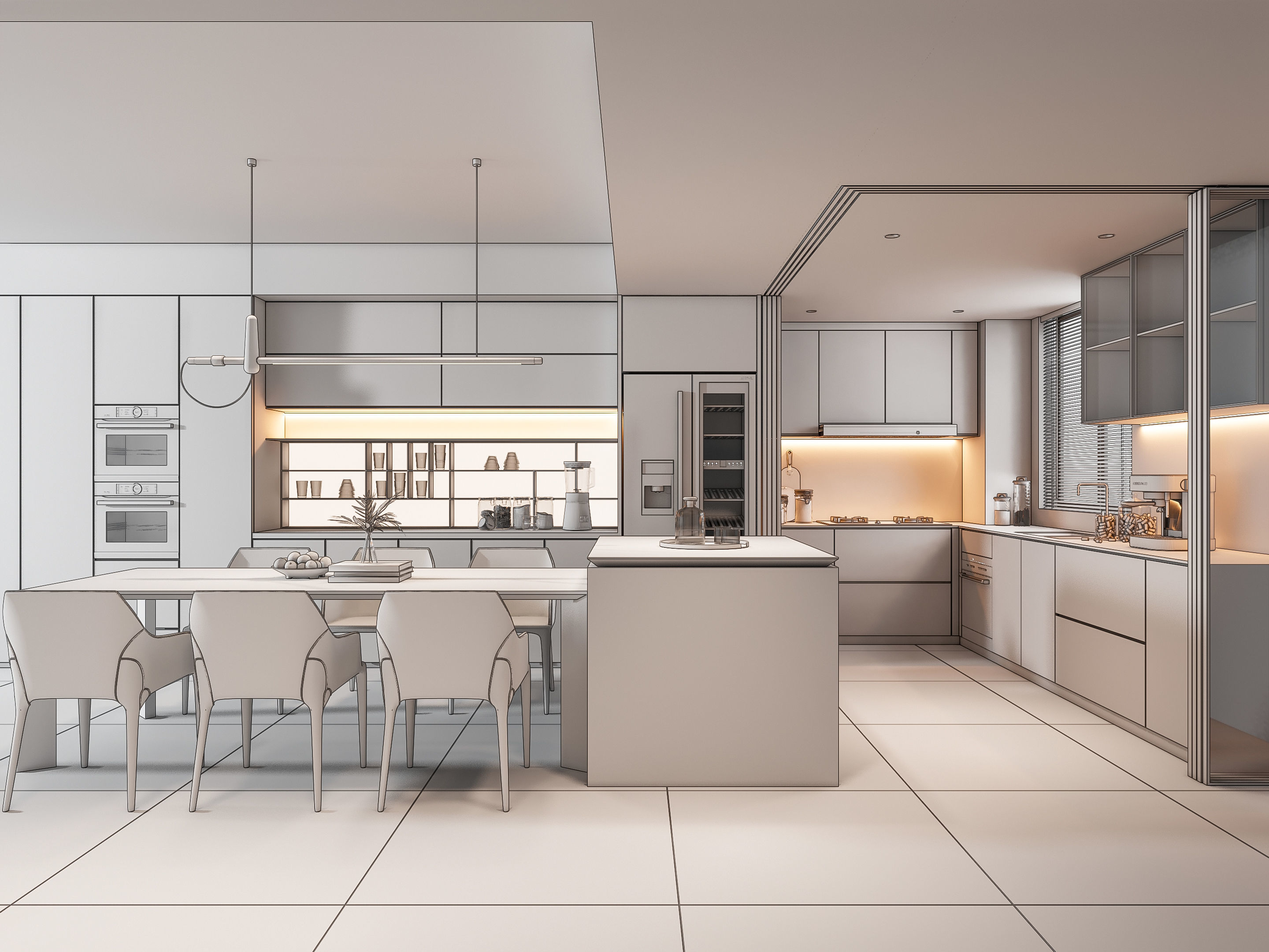 Kitchen Modern interior 81 3D model_20