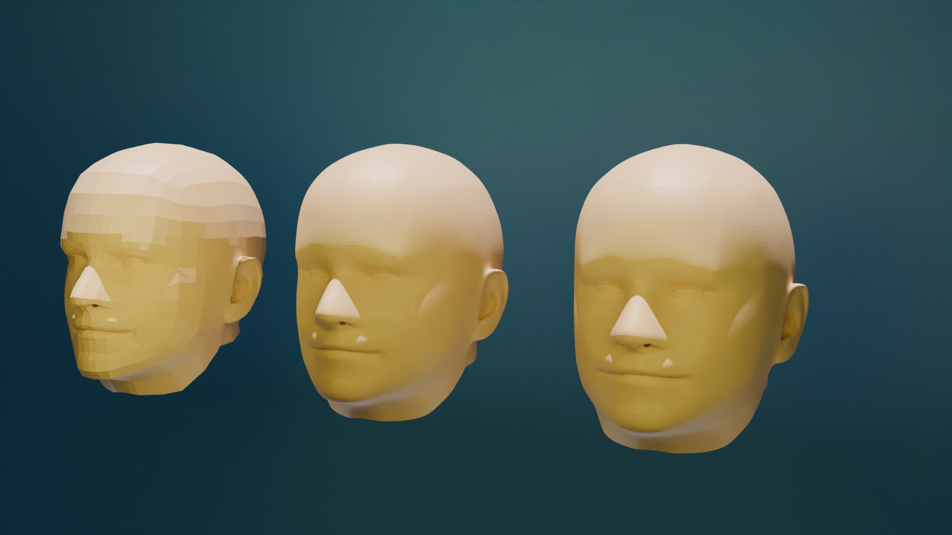 Low Poly Faces Low-poly 3D model_1