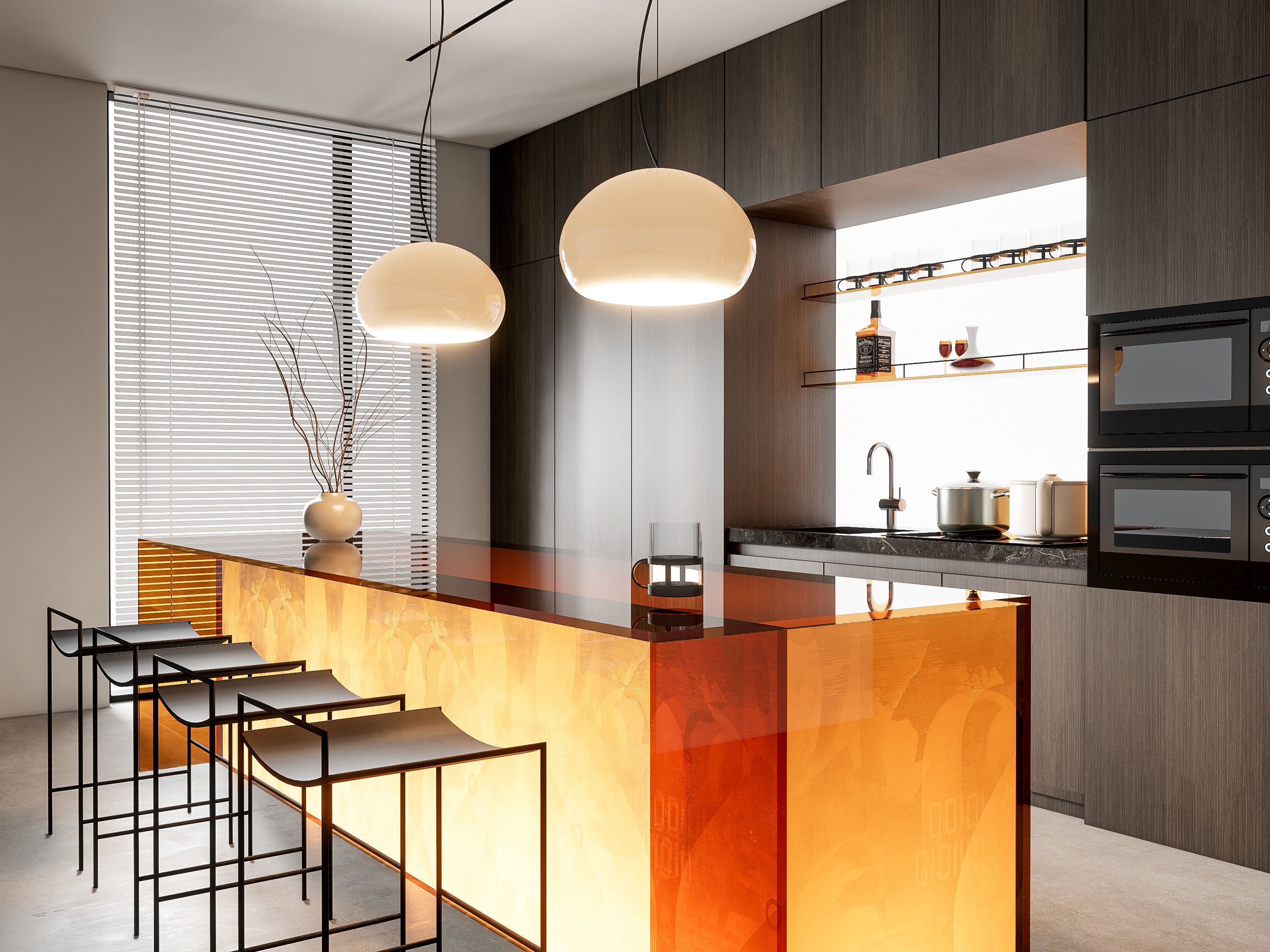 Kitchen Modern interior 82 3D model_4