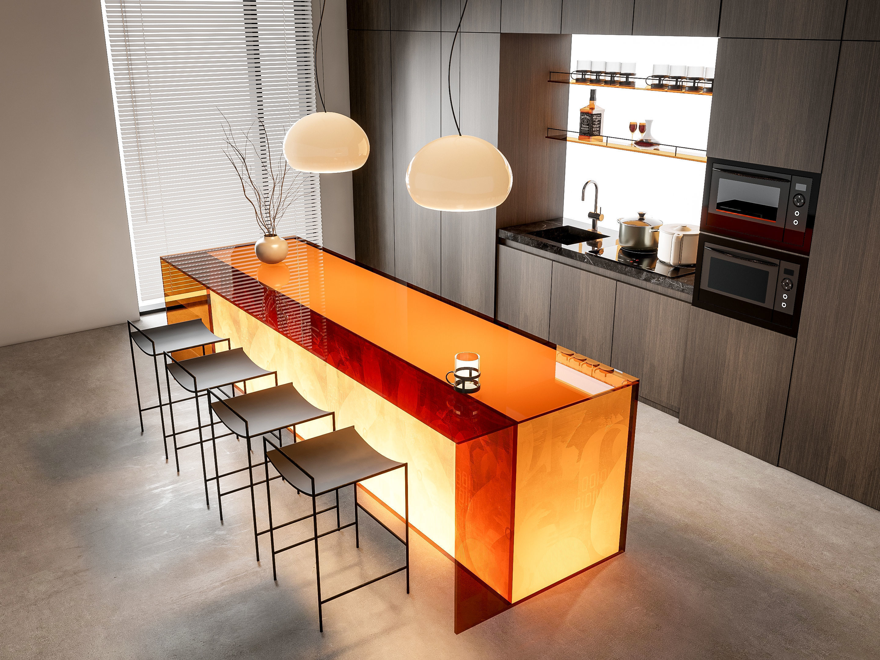 Kitchen Modern interior 82 3D model_5