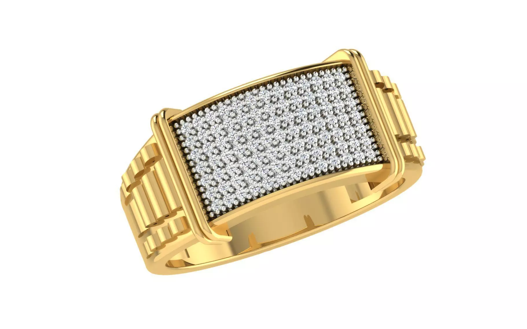 Mens Ring Render 3dm STL OBJ FBX Details 3D print model
