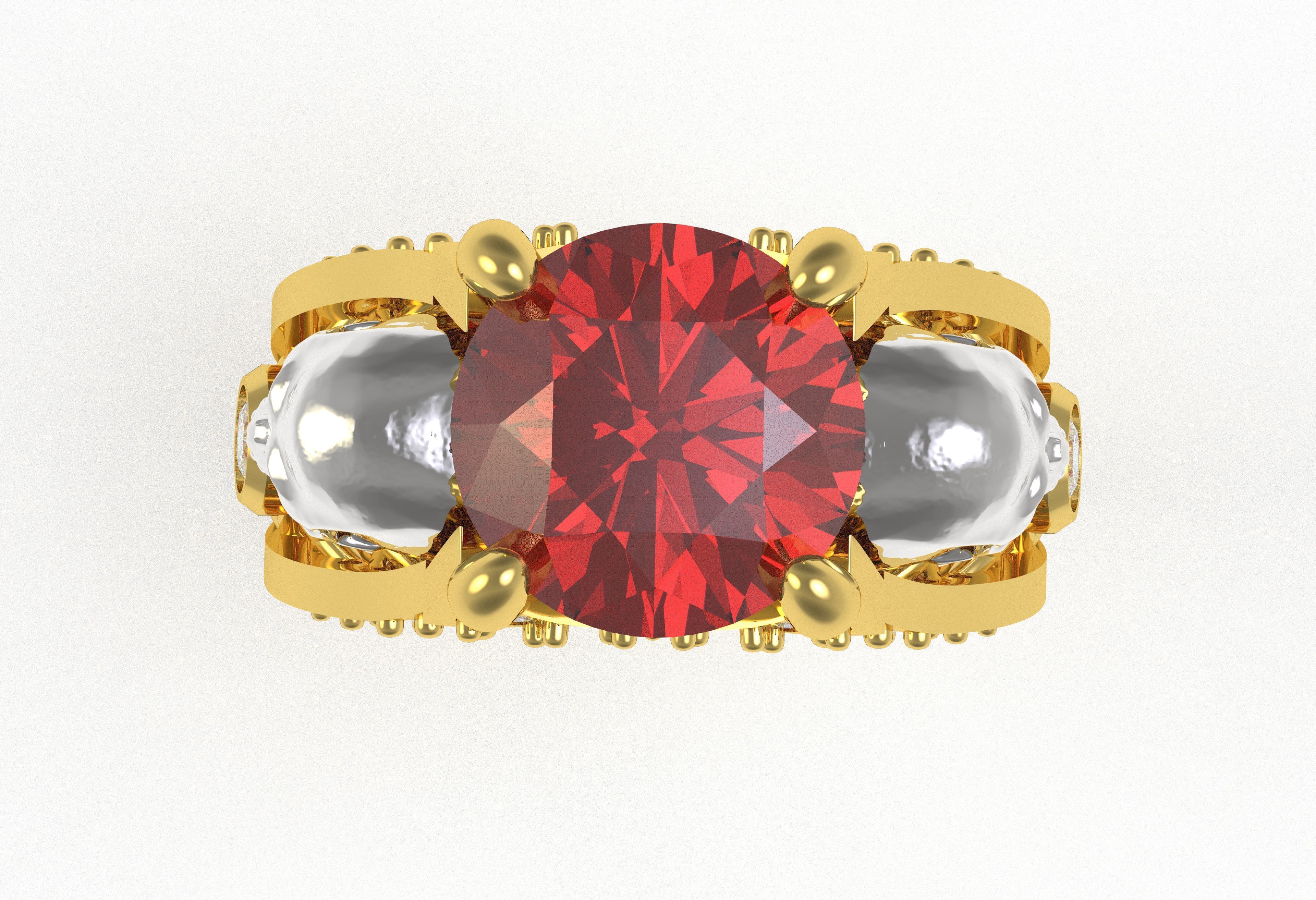 Skull Wedding Ring 3D print model_4