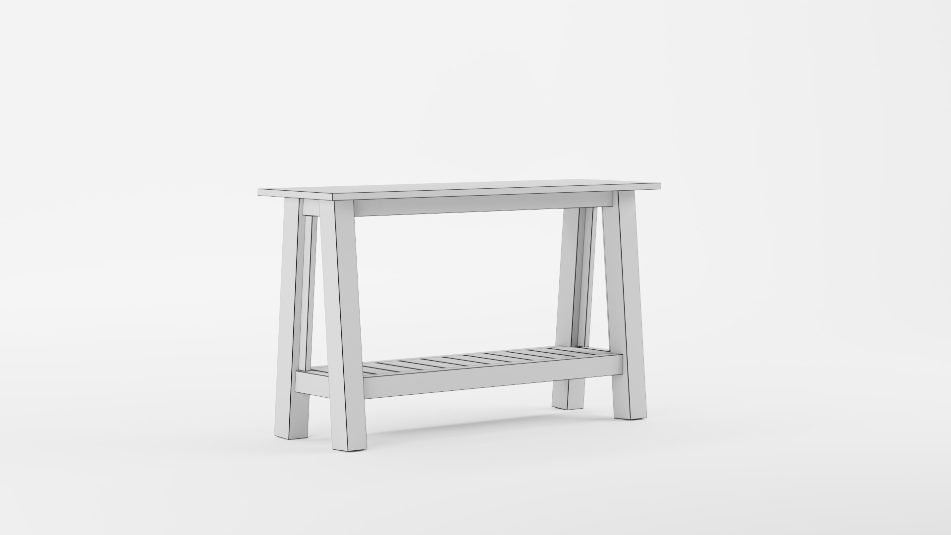 Boothbay Solid Wood Console Table 3D model_5