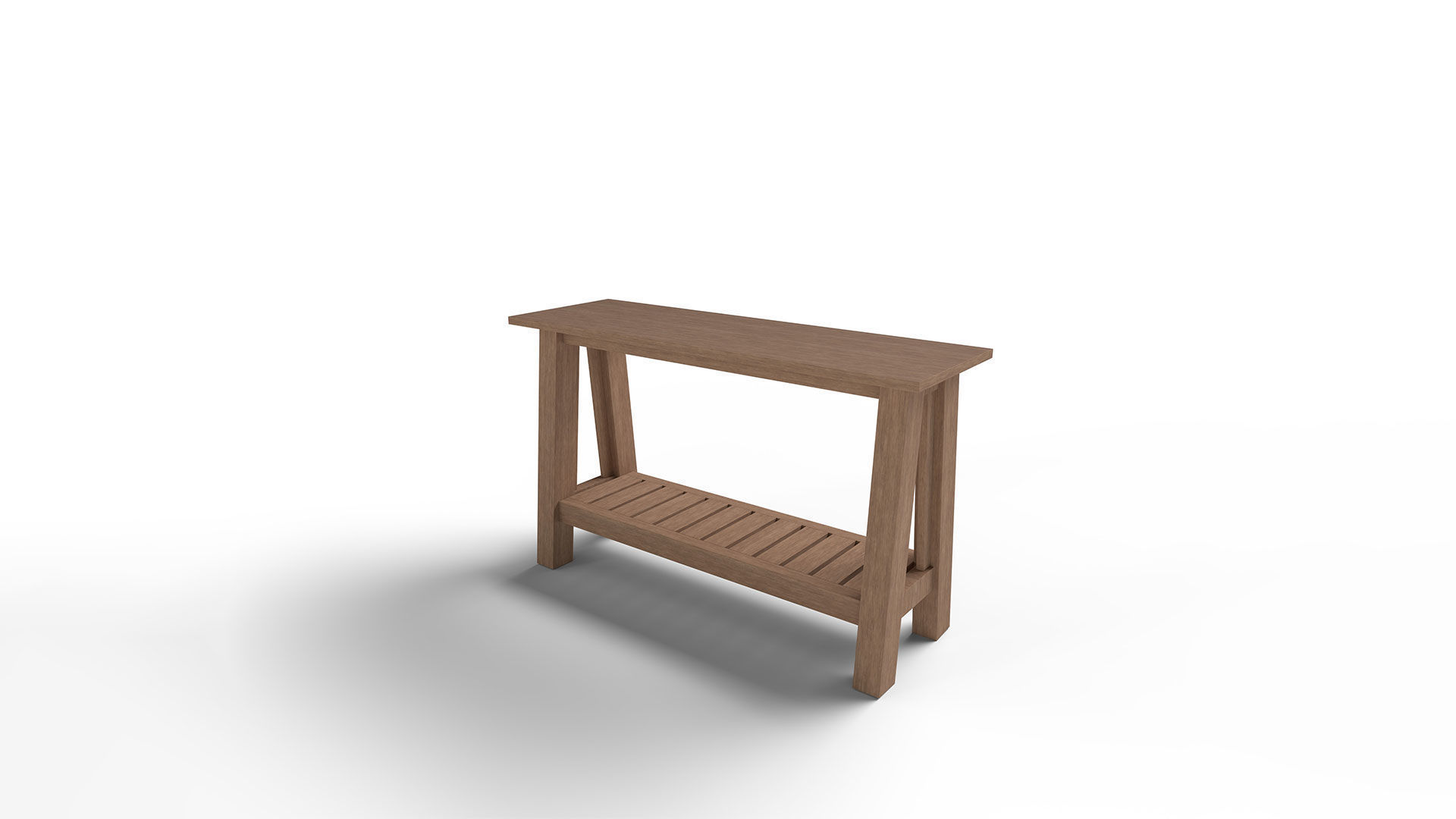 Boothbay Solid Wood Console Table 3D model_7