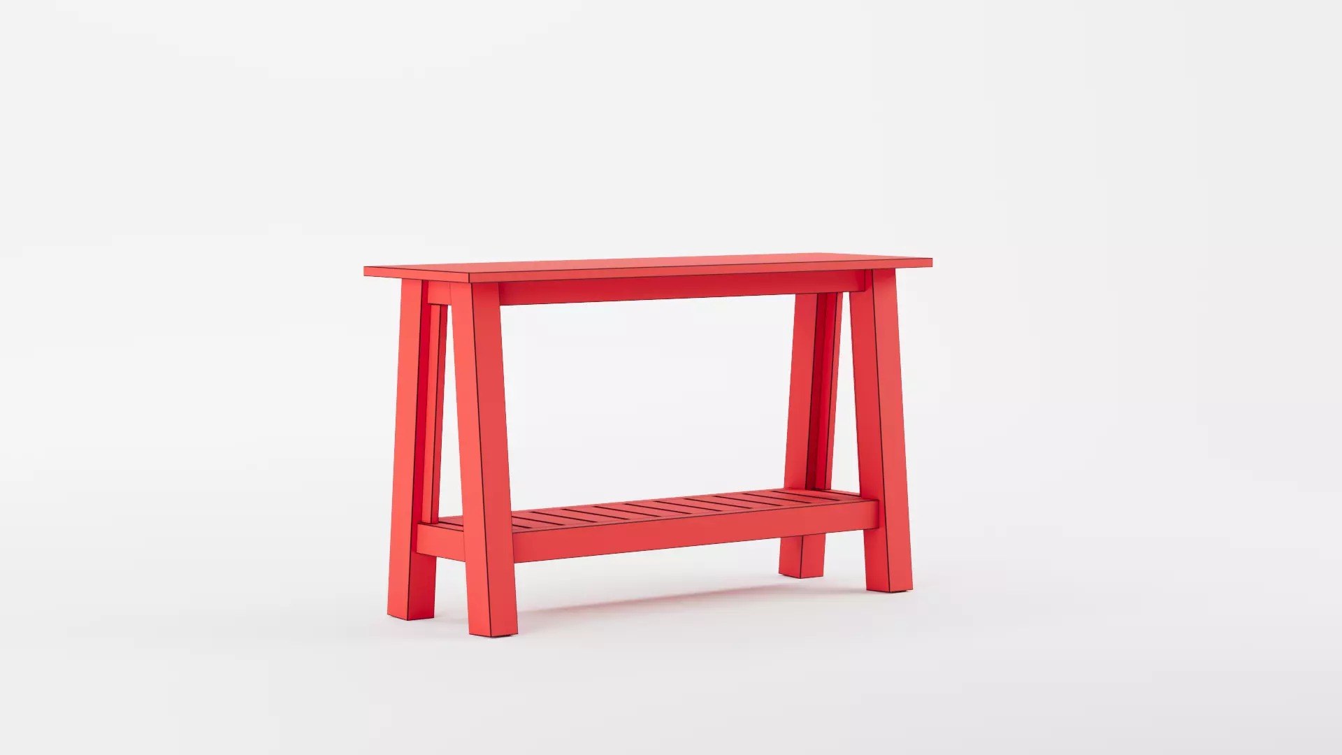 Boothbay Solid Wood Console Table 3D model_1